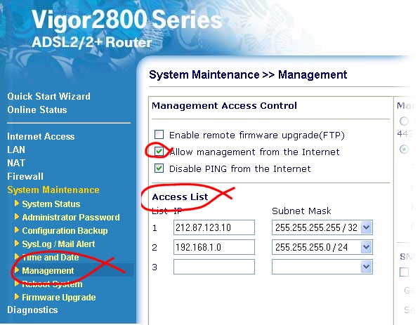 Vigor Router - Management Options