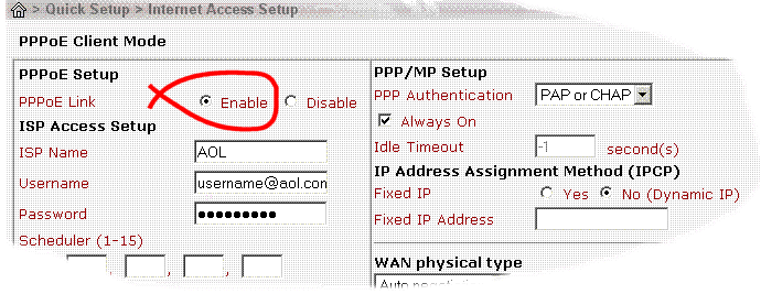 Enable PPPoE