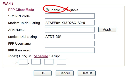 3G Modem Setup
