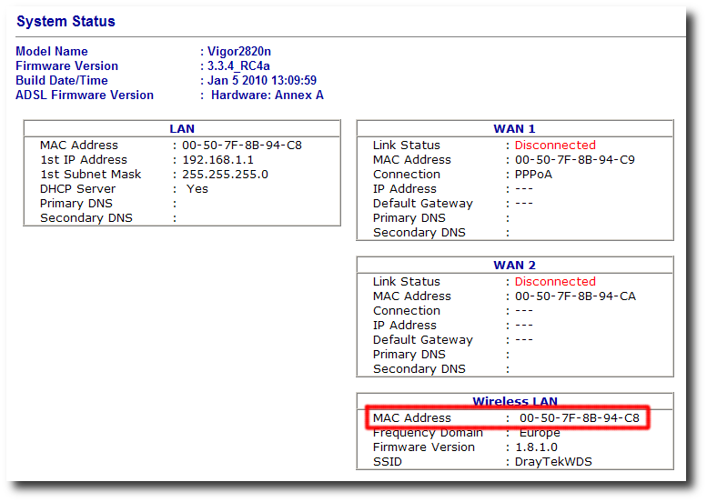 draytek 2820vn firmware