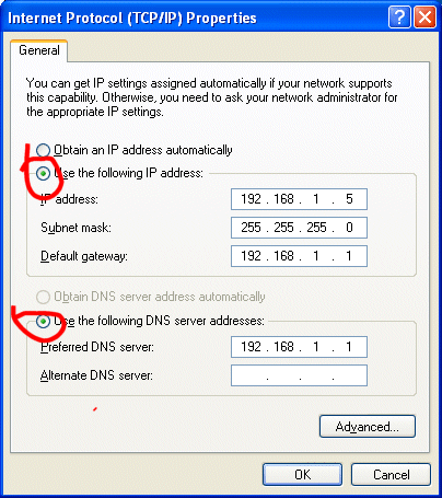Set a Static IP address