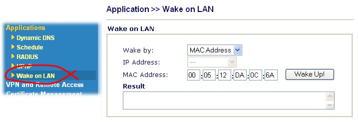 Triggering WOL from the Router WUI - Vigor2800