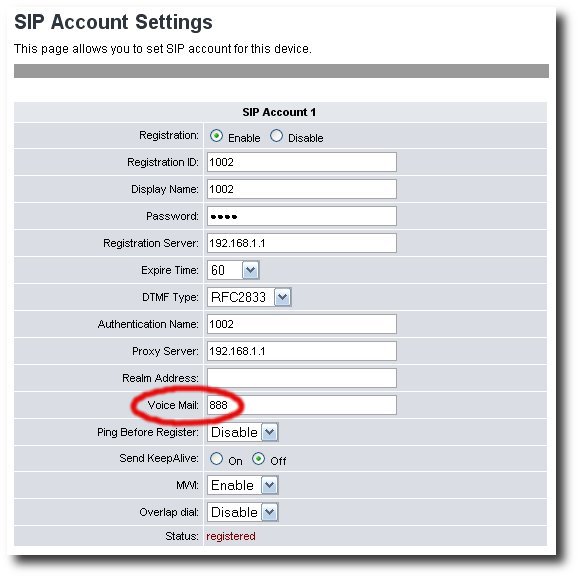 IPPBX Voicemail Configuration