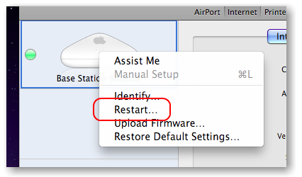 Restart Airport