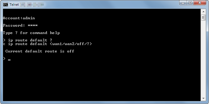 Configure default route