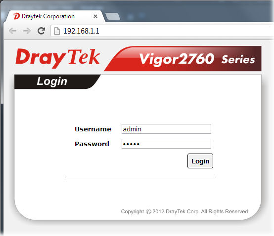 DrayTek Vigor 2760 Setup