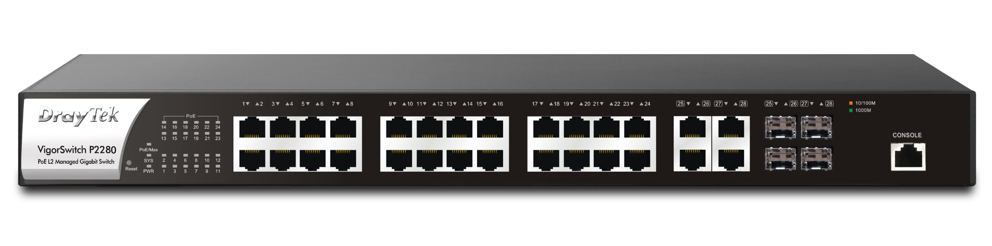 DrayTek VigorSwitch P2280 28-Port Gigabit Switch 22 vigorswitch p2280 front